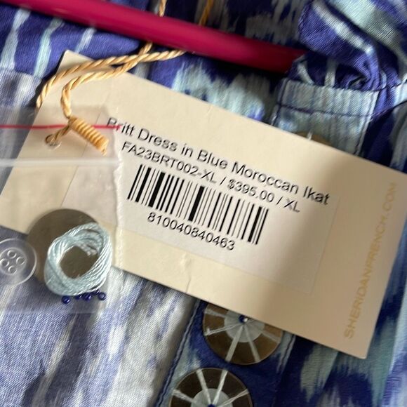 Sheridan French Britt Dress, Blue Moroccan Ikat Maxi Orig $395.00 - Picture 6 of 11